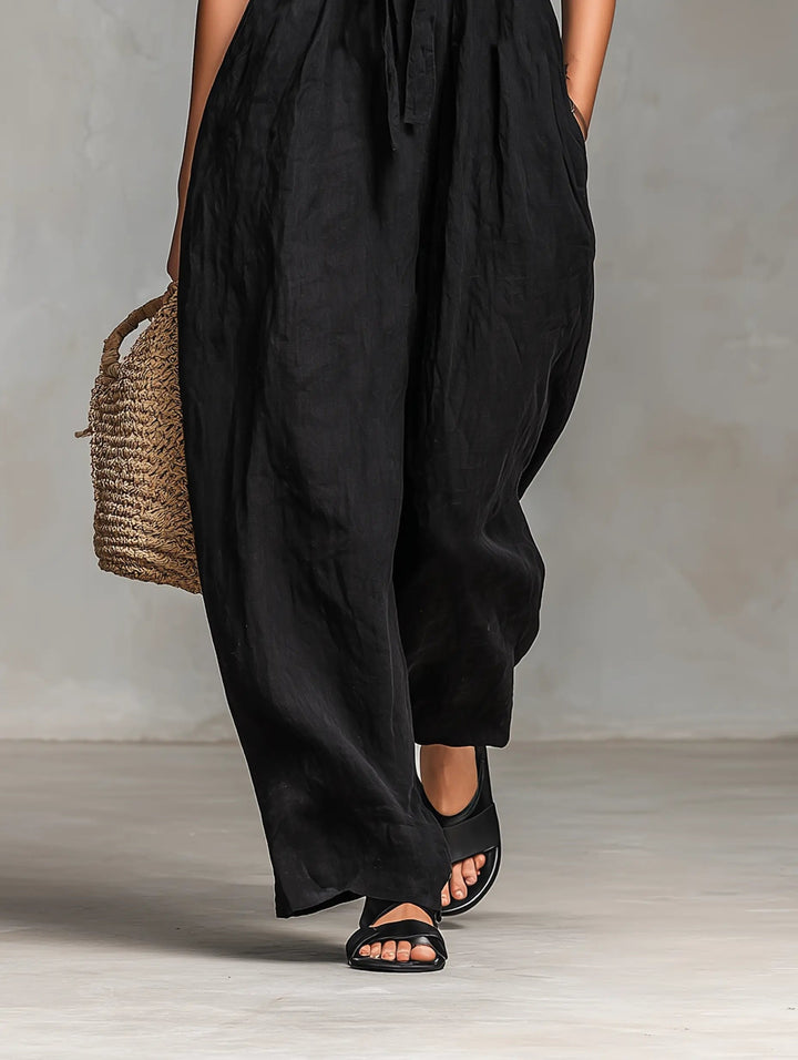 Damen Jumpsuit aus Leinen für den Sommer (6)