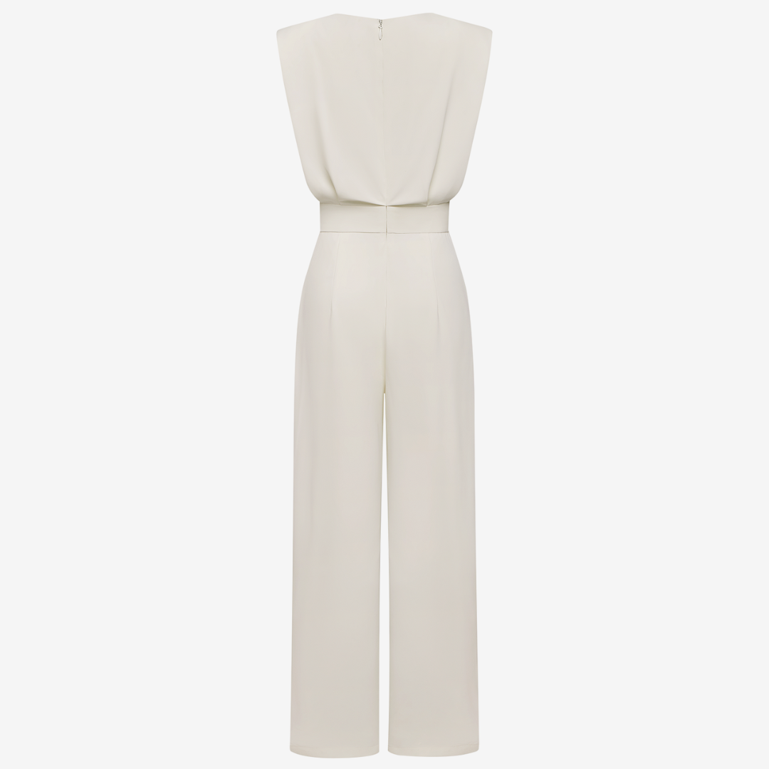 Damen Jumpsuit elegant mit Taillengürtel für Anlässe (5)
