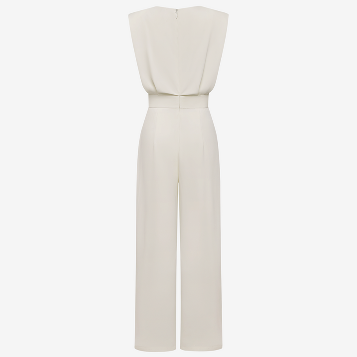 Damen Jumpsuit elegant mit Taillengürtel für Anlässe (5)