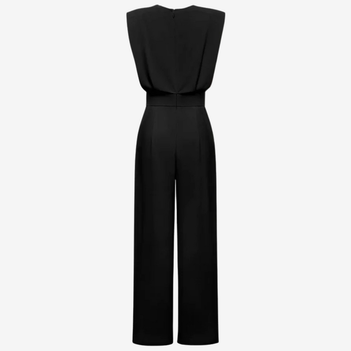 Damen Jumpsuit elegant mit Taillengürtel für Anlässe (6)