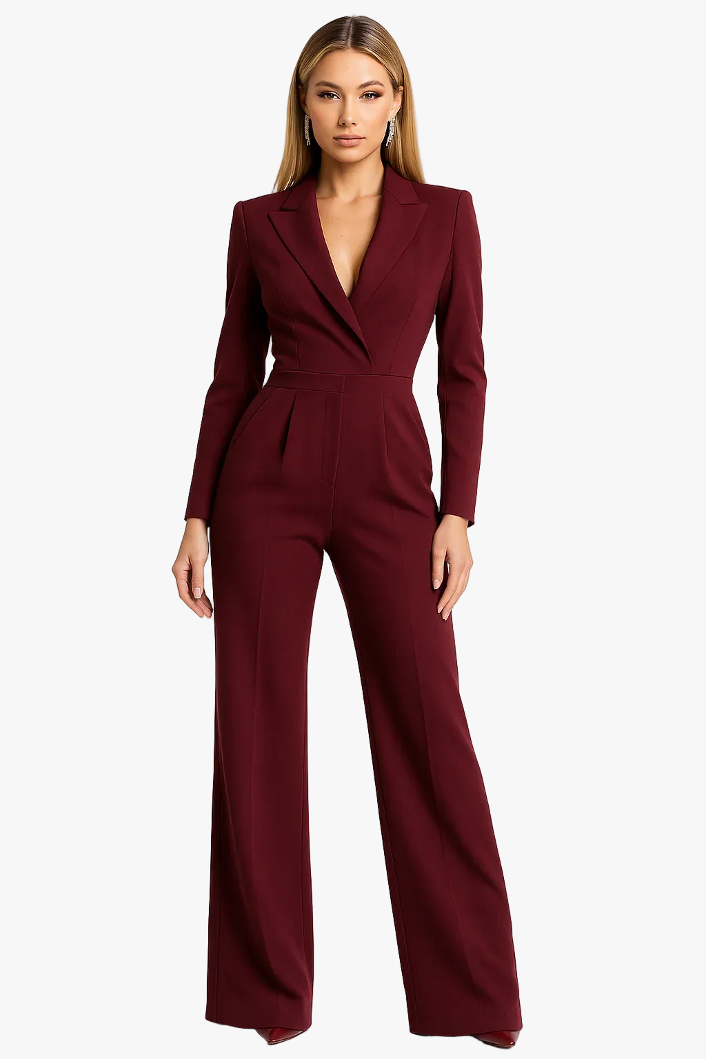 Damen Jumpsuit mit breitem Bein für Anlässe in Rot