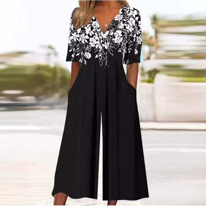 Damen Jumpsuit mit Floralem Boho-Muster (5)