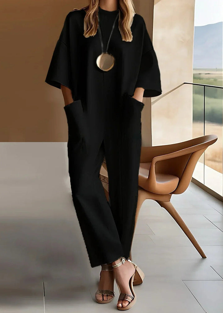 Damen Jumpsuit mit Relaxed-Fit und Tailored-Details in Schwarz