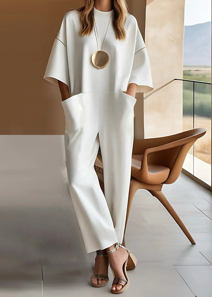 Damen Jumpsuit mit Relaxed-Fit und Tailored-Details in Weiß