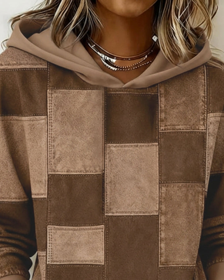 Damen Karierter Baumwoll-Hoodie für Herbst (11)