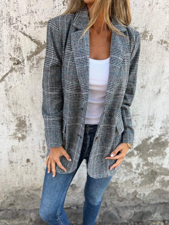 Damen Karo-Jacke aus Baumwolle für Herbst (2)