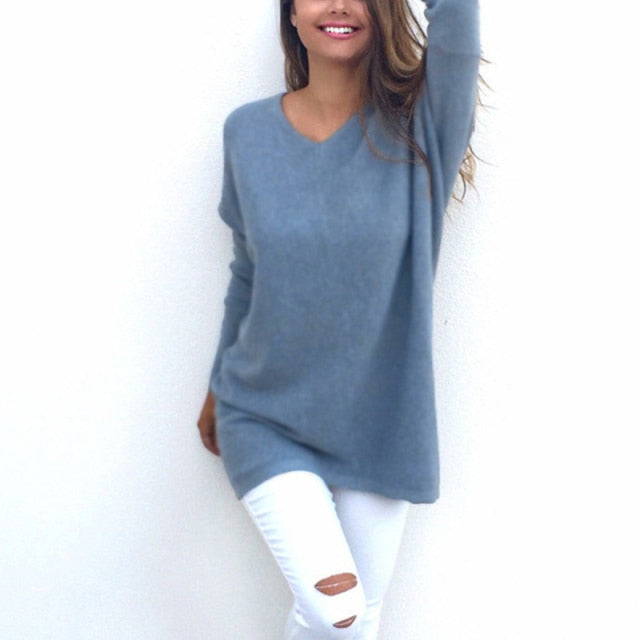 Damen Kaschmir Pullover für jeden Anlass in Hellblau