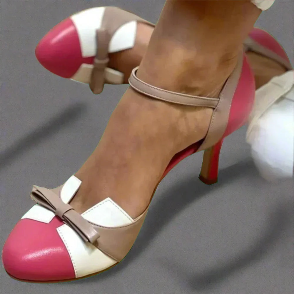 Damen Klassische Pumps mit Schleife in Rosa