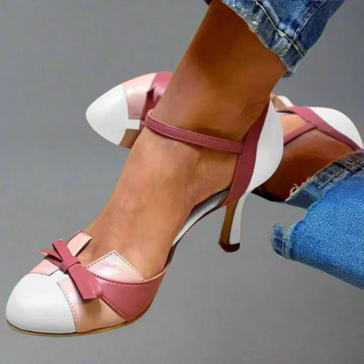 Damen Klassische Pumps mit Schleife in Weiß