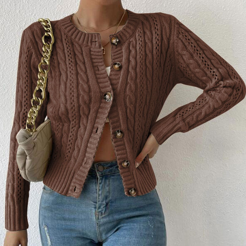 Damen Klassische Strickjacke für kalte Tage in Braun