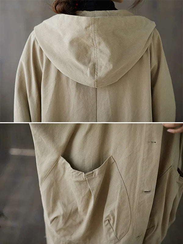 Damen Klassischer Langer Wasserfester Trenchcoat (2)