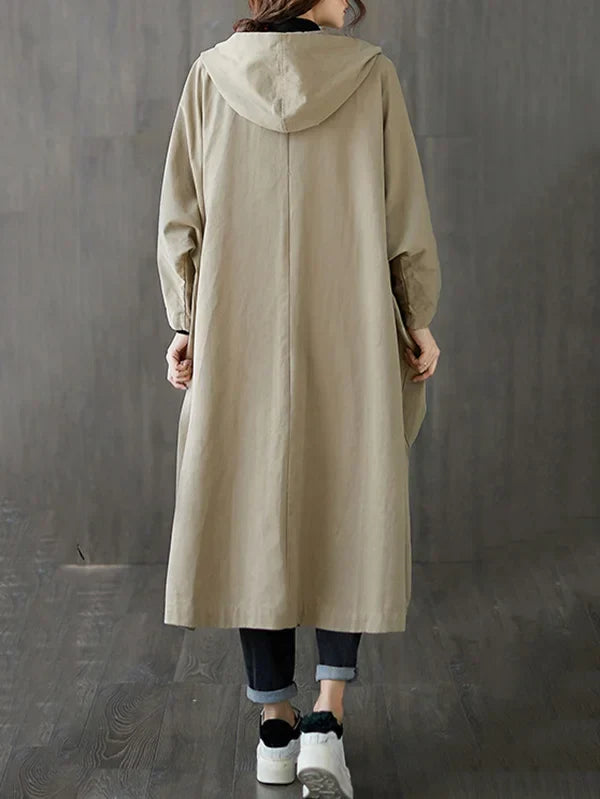 Damen Klassischer Langer Wasserfester Trenchcoat (5)