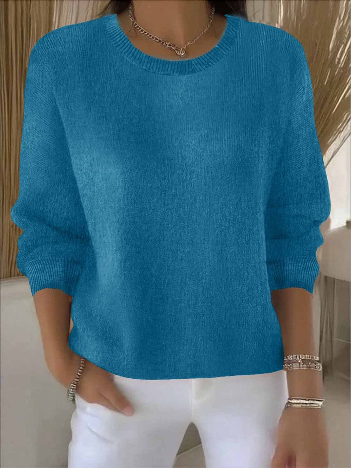 Damen Klassischer Strick-Pullover für den Winter in Blau
