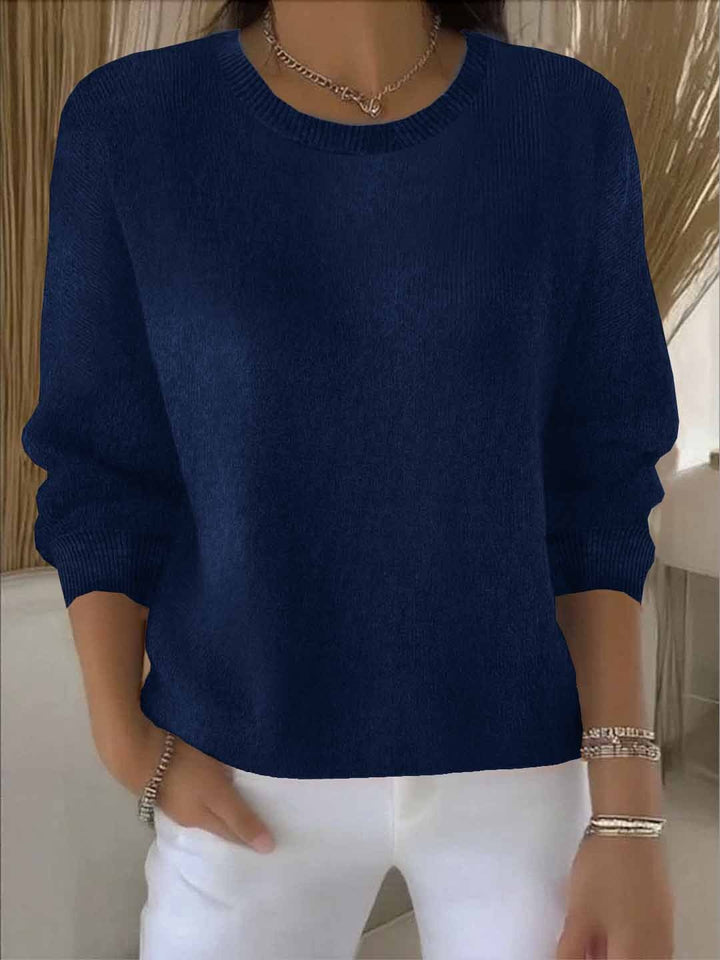Damen Klassischer Strick-Pullover für den Winter in Dunkelblau