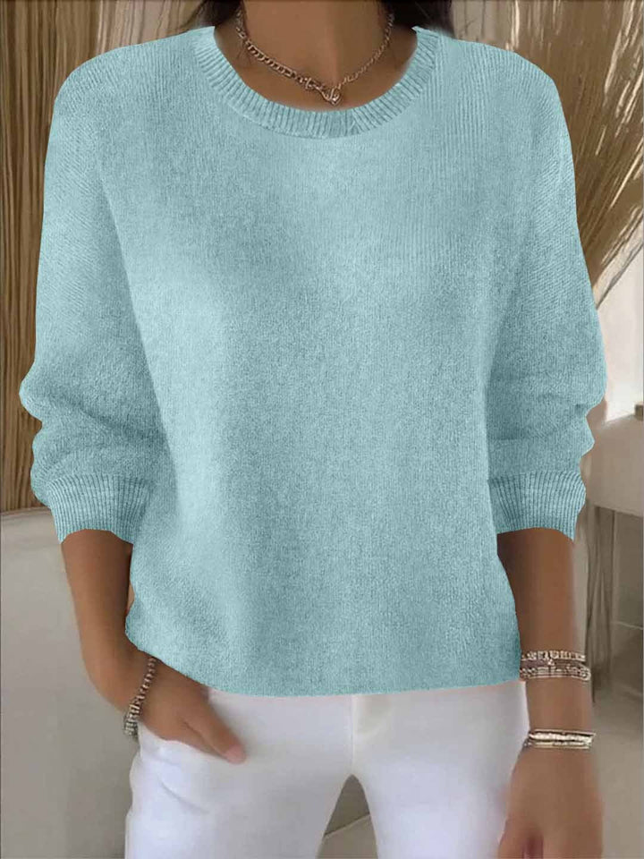 Damen Klassischer Strick-Pullover für den Winter in Hellgrün