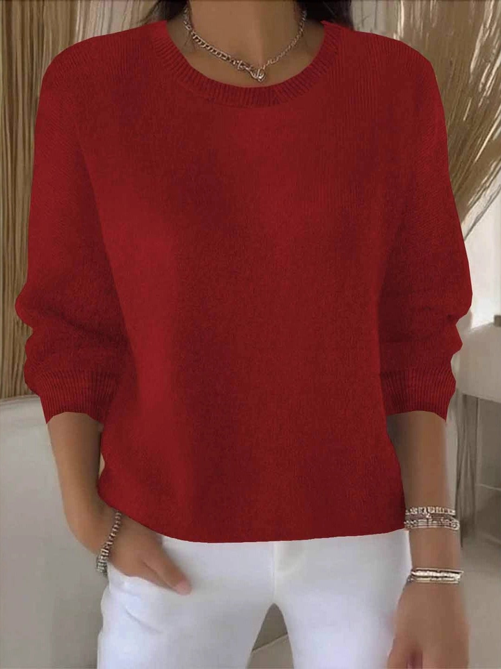 Damen Klassischer Strick-Pullover für den Winter in Rot