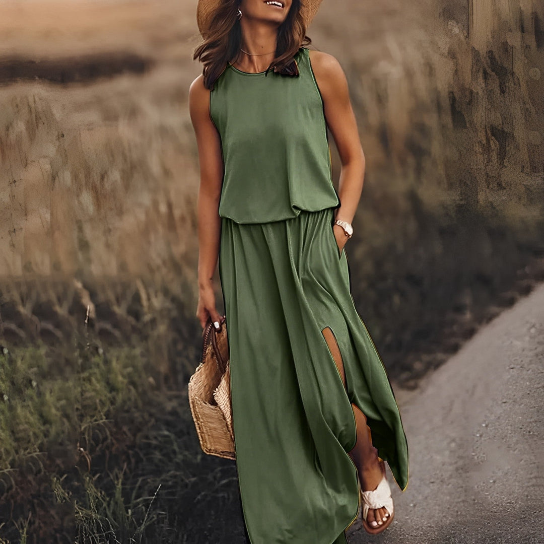 Damen Klassisches Sommerkleid in Dunkelgrün