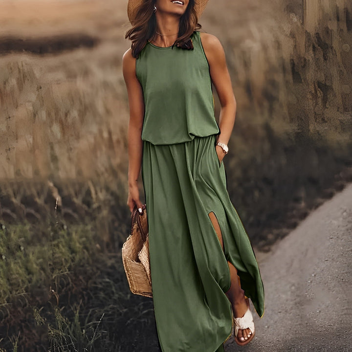 Damen Klassisches Sommerkleid in Dunkelgrün