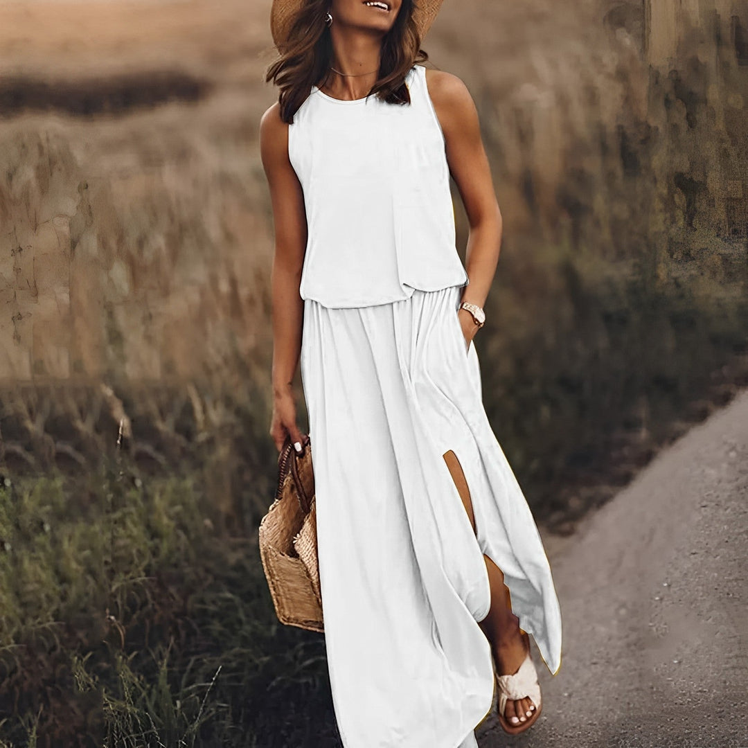 Damen Klassisches Sommerkleid in Weiß