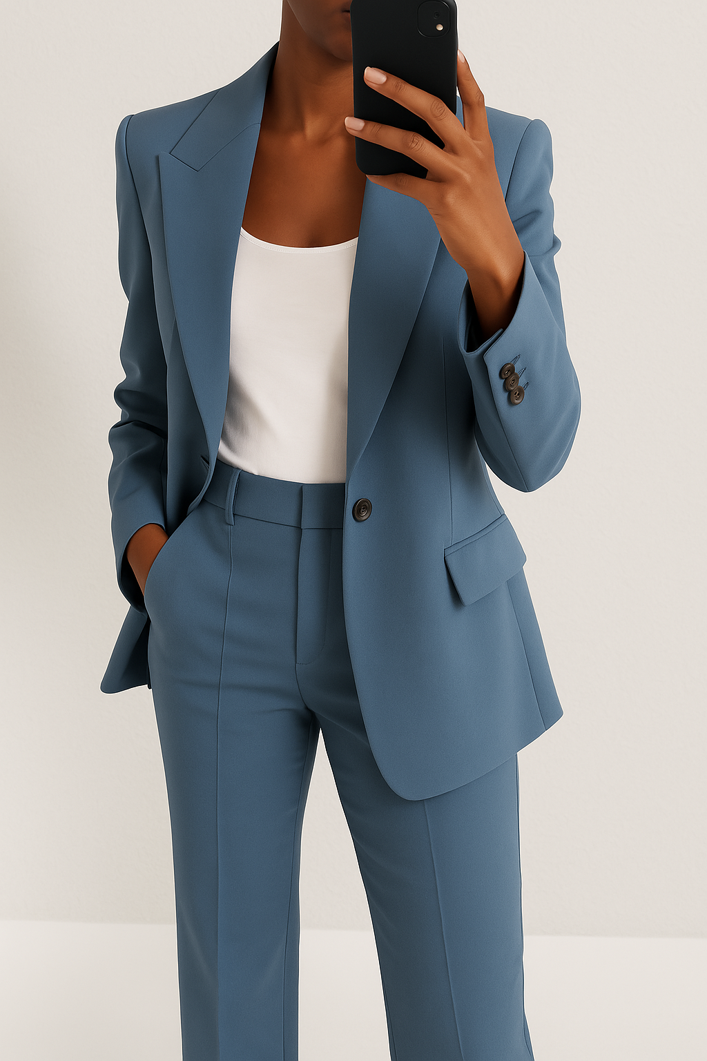 Damen Klassisches Tailored Business Set in Blau