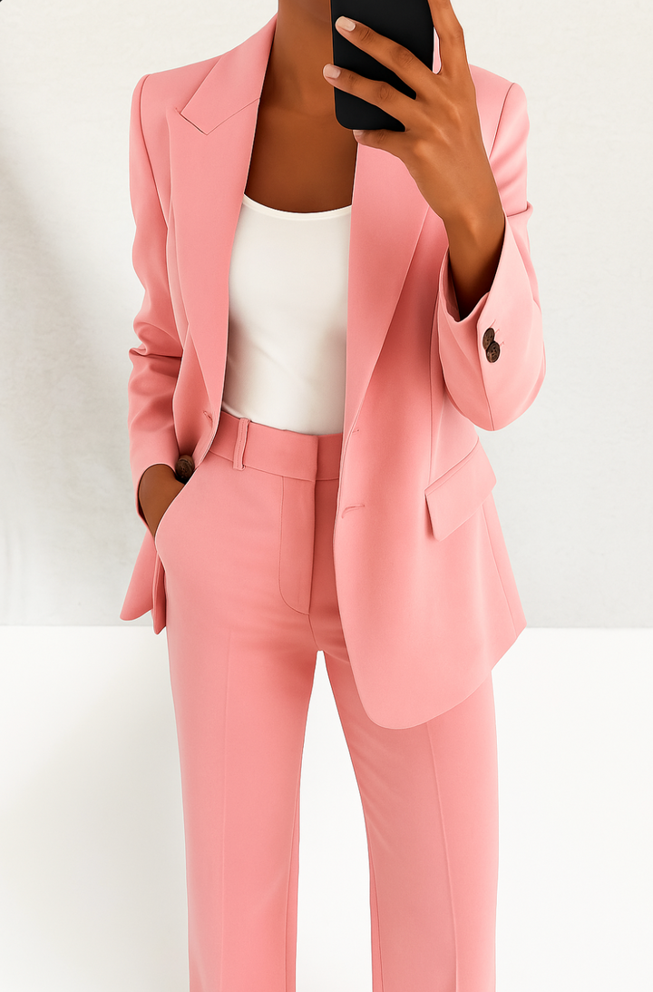 Damen Klassisches Tailored Business Set in Rosa