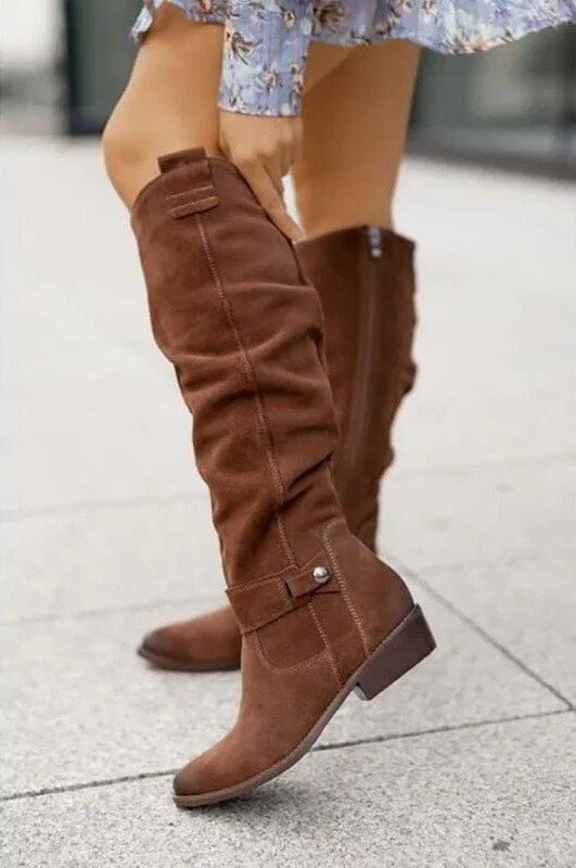 Damen Kniehohe Stiefel für den Alltag in Braun