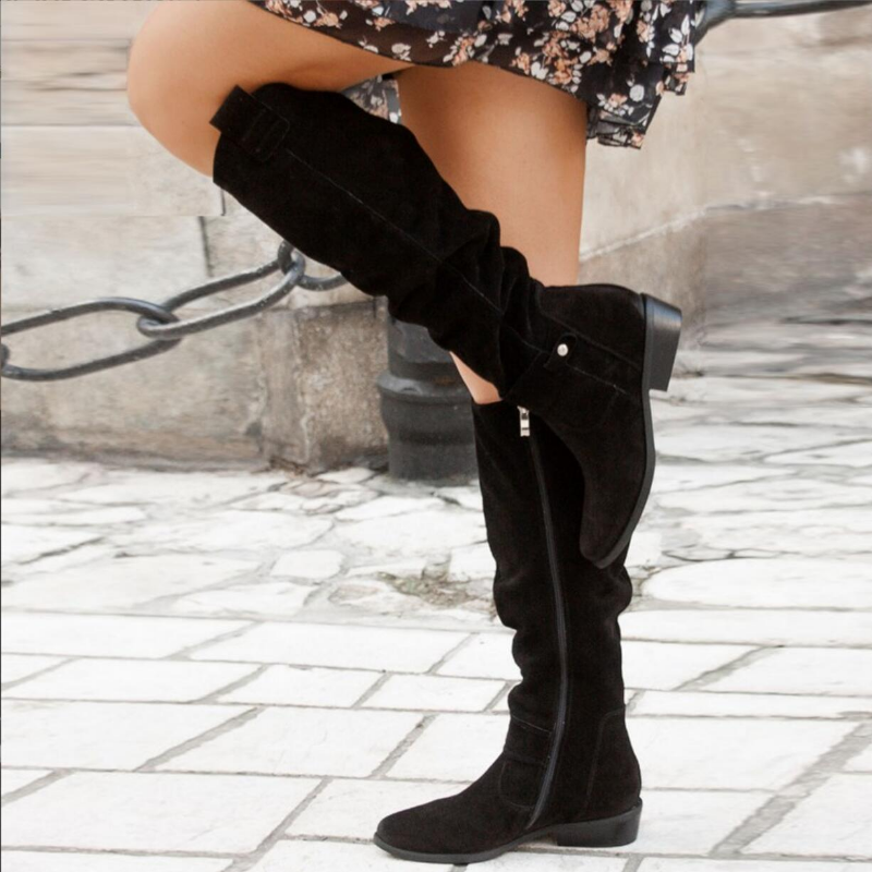 Damen Kniehohe Stiefel für den Alltag in Schwarz
