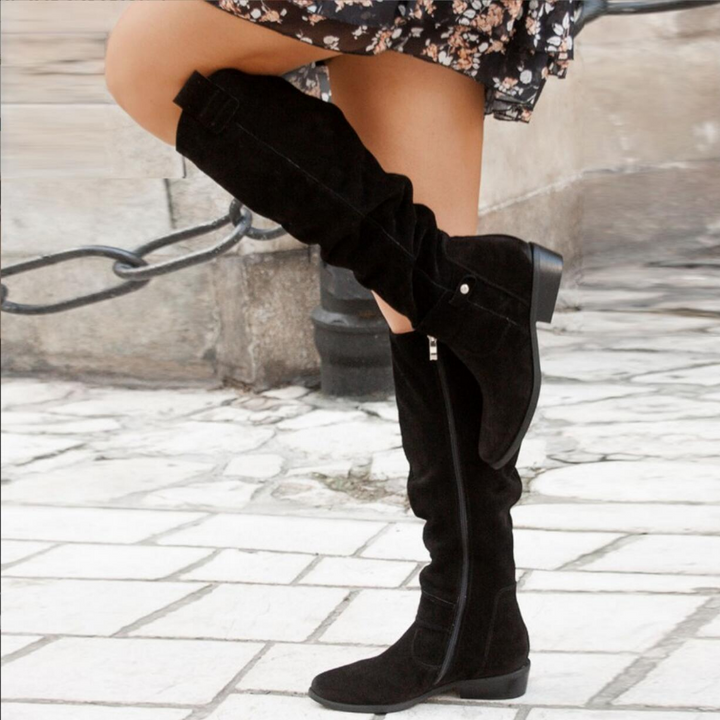 Damen Kniehohe Stiefel für den Alltag in Schwarz