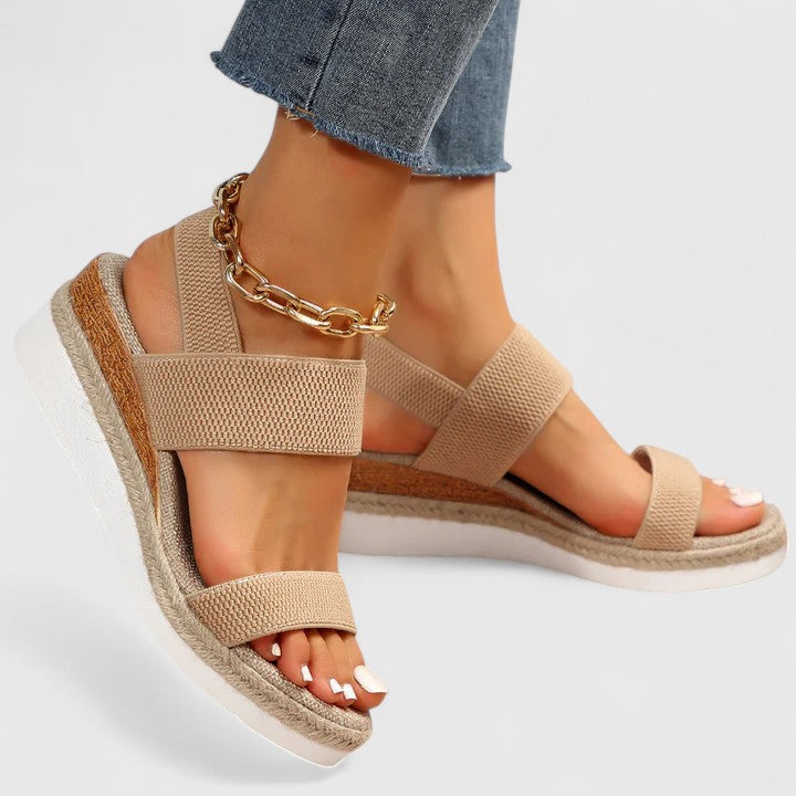 Damen Komfort Plateau Sandalen in Braun