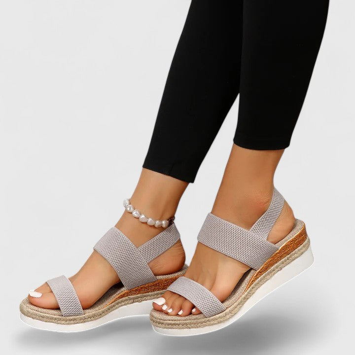 Damen Komfort Plateau Sandalen in Grau