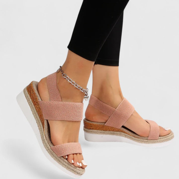 Damen Komfort Plateau Sandalen in Rosa
