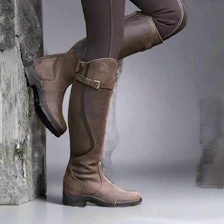 Damen Komfortable Kniehohe Reitstiefel für Herbst (4)