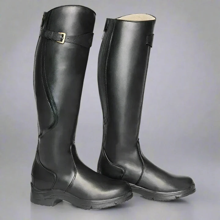 Damen Komfortable Kniehohe Reitstiefel für Herbst in Schwarz