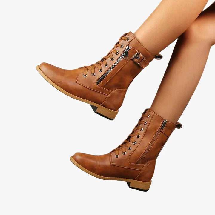 Damen Kunstleder Knöchelstiefel zum Alltag