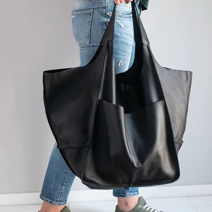 Damen Kunstleder Strukturierte Oversize-Tasche mit Magnetverschluss (11)