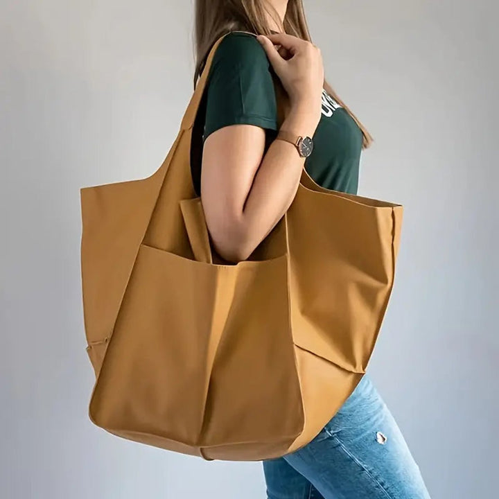 Damen Kunstleder Strukturierte Oversize-Tasche mit Magnetverschluss (3)