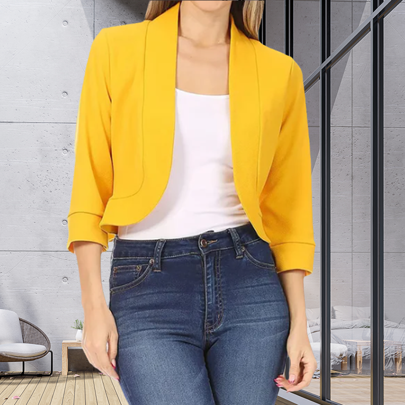 Damen Kurzblazer für Business und Freizeit in Gelb