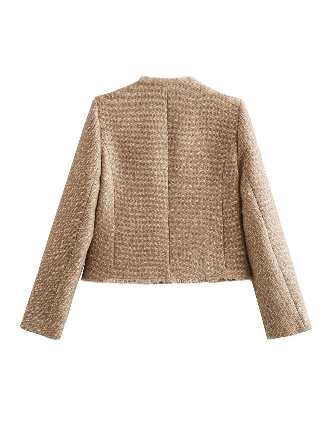 Damen Kurze Jacke aus Tweed für Herbst (4)