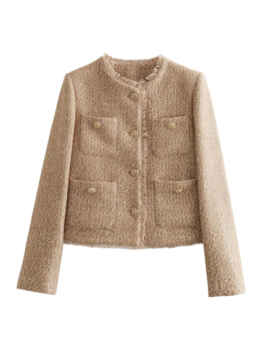 Damen Kurze Jacke aus Tweed für Herbst (5)