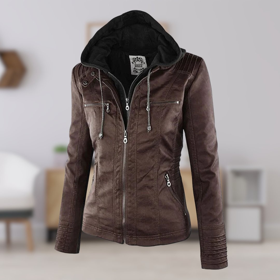 Damen Kurze Jacke für den Herbst in Braun