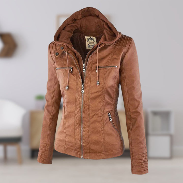 Damen Kurze Jacke für den Herbst in Khaki
