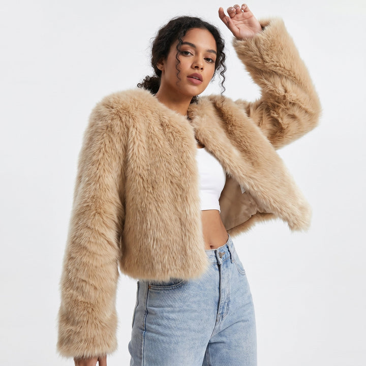 Damen Kurze Jacke für elegante Herbstlooks in Pale Curry