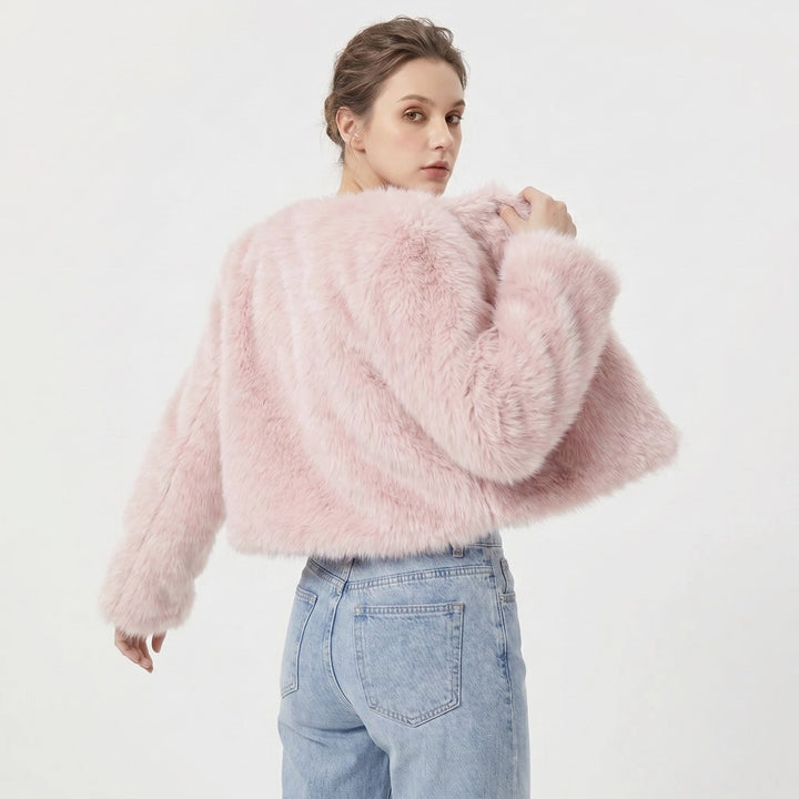 Damen Kurze Jacke für elegante Herbstlooks in Rosa