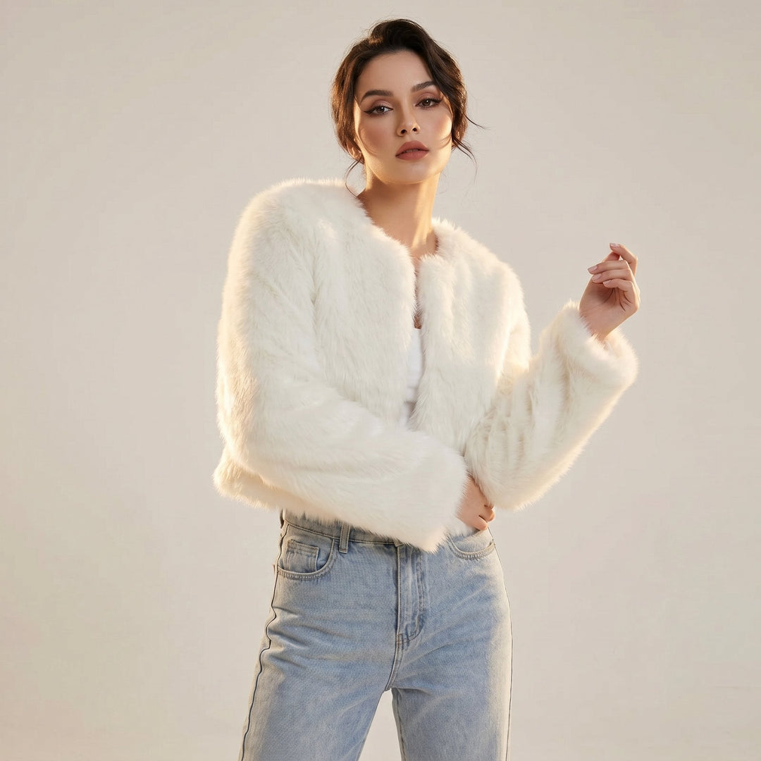 Damen Kurze Jacke für elegante Herbstlooks in Weiß