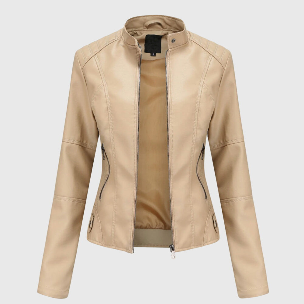 Damen Kurze Jacke für Herbst in Beige