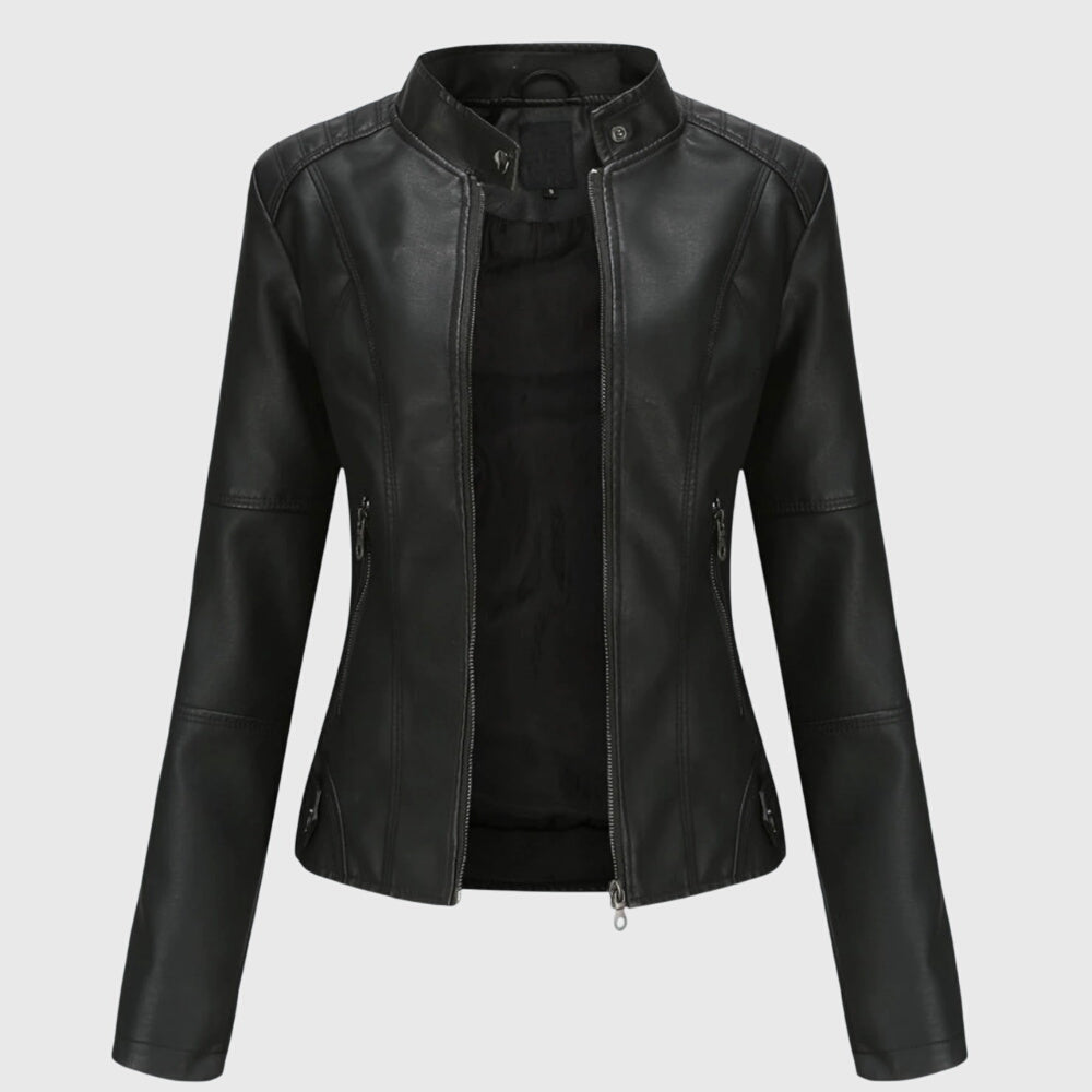 Damen Kurze Jacke für Herbst in Schwarz