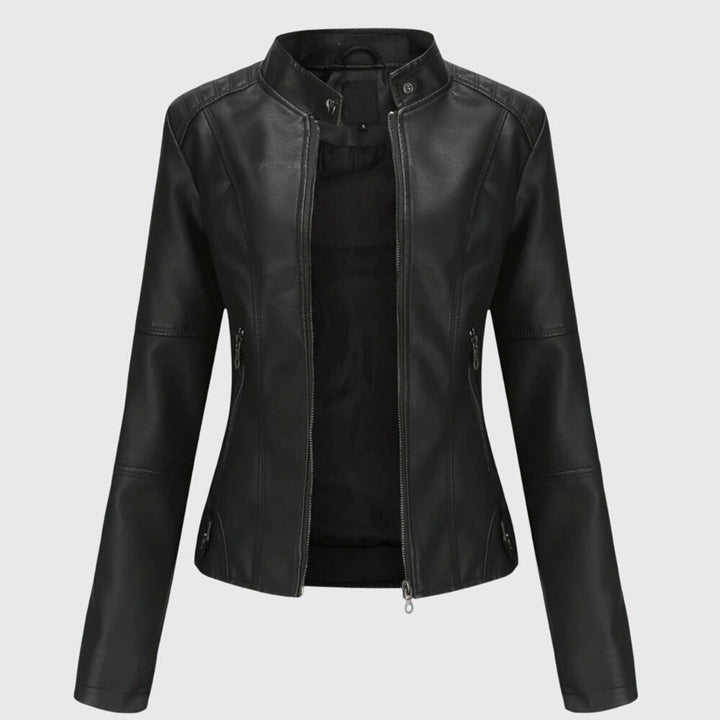 Damen Kurze Jacke für Herbst in Schwarz