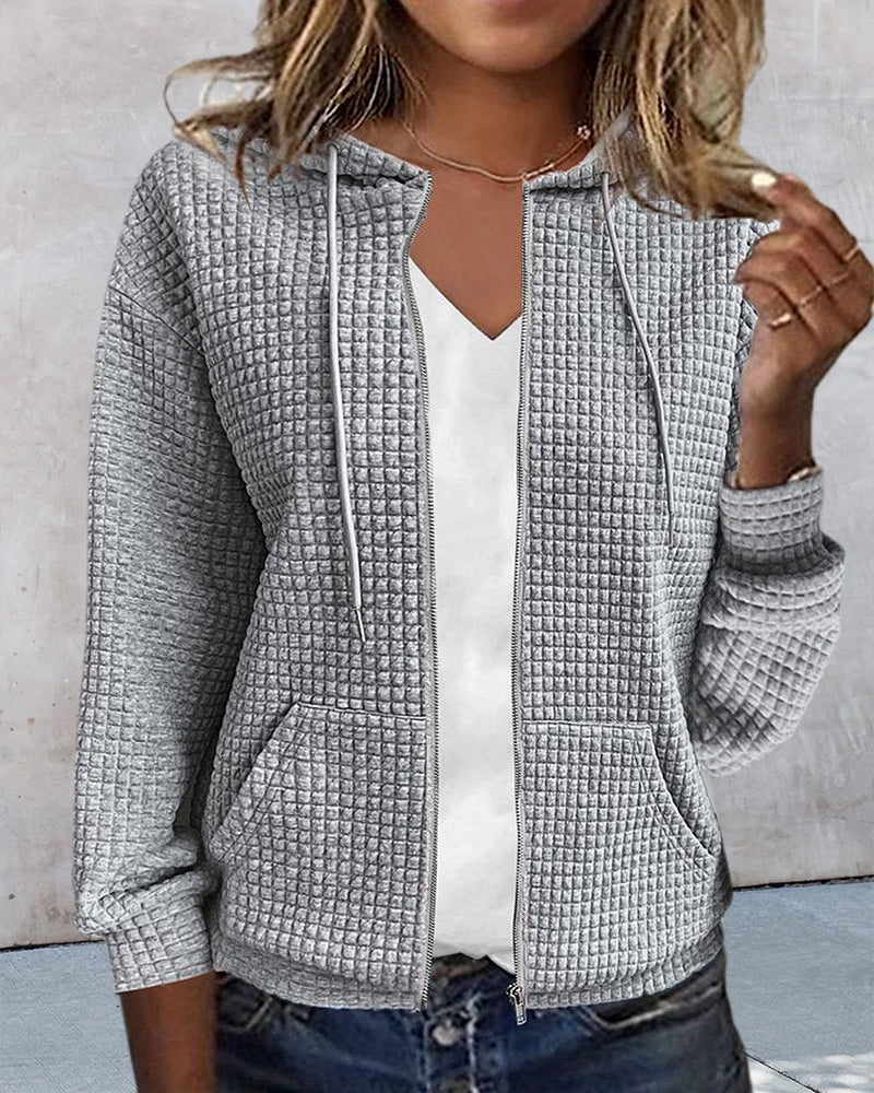 Damen Kurze Jacke für Herbst und Alltag in Grau