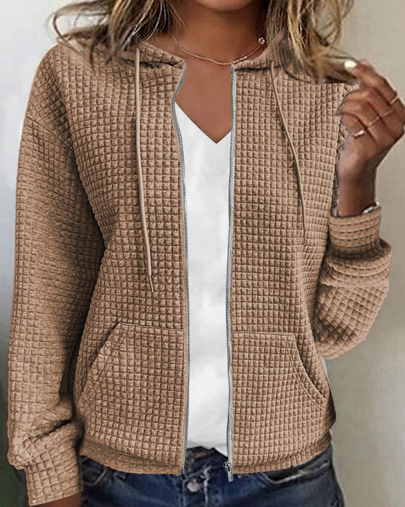 Damen Kurze Jacke für Herbst und Alltag in Khaki