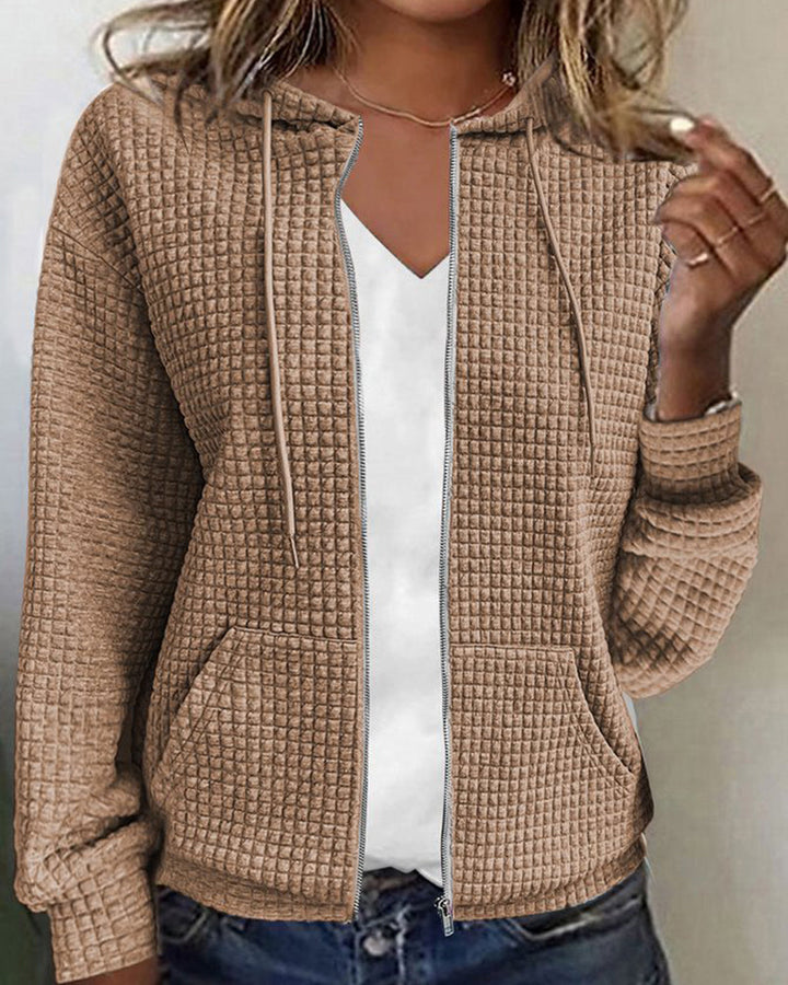 Damen Kurze Jacke für Herbst und Alltag in Khaki